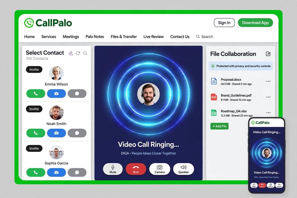 CallPalo web and desktop app screen